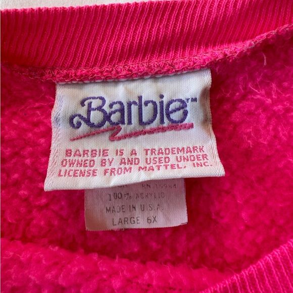 Barbie Rare Vintage 1990 Made in USA Kids Shirt Pink Ruffles 3D Flower Girl 6X - Picture 15 of 15